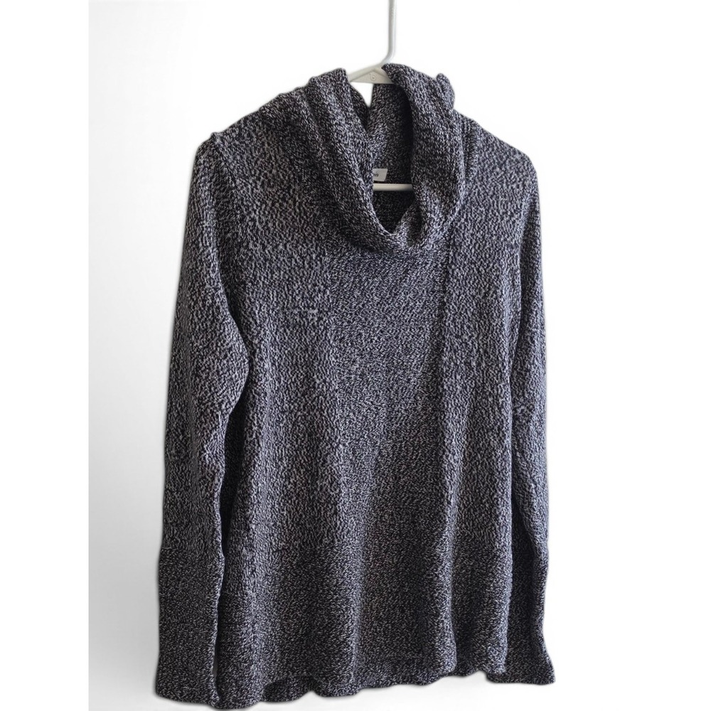Calvin Klein Cozy Marled Knit Cowl Neck Sweater Women's Med, Black/Gray 2015-18